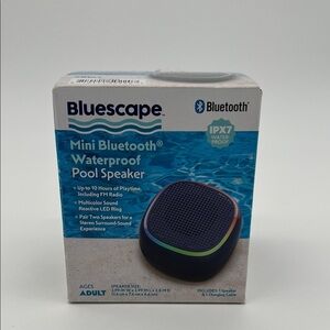 Bluescape Mini Portable Waterproof Bluetooth Pool Speaker IPX7 LED Lights- Black